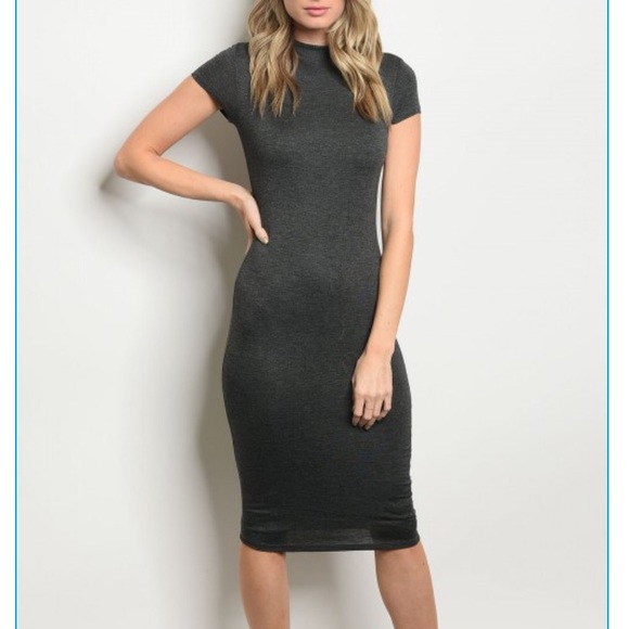 Charcoal body con dress - Picture 1 of 6